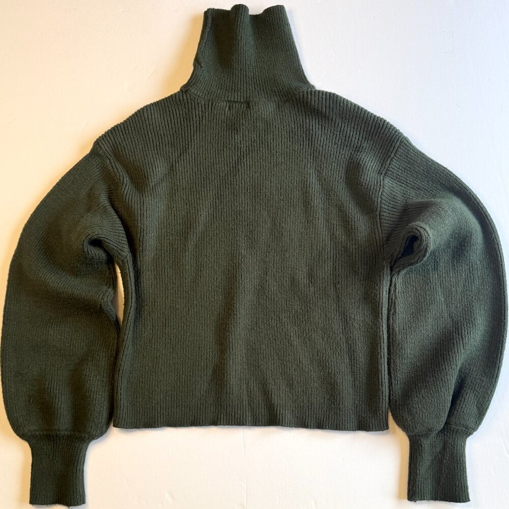 Francesca's Mi Ami Avery Balloon Sleeve Turtleneck Sweater - Olive Green, Large - Picture 6 of 12